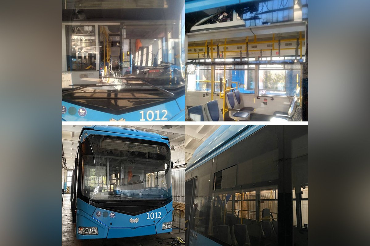 У Дніпрі швидко відремонтували тролейбус №6, який постраждав від ворожого удару 1