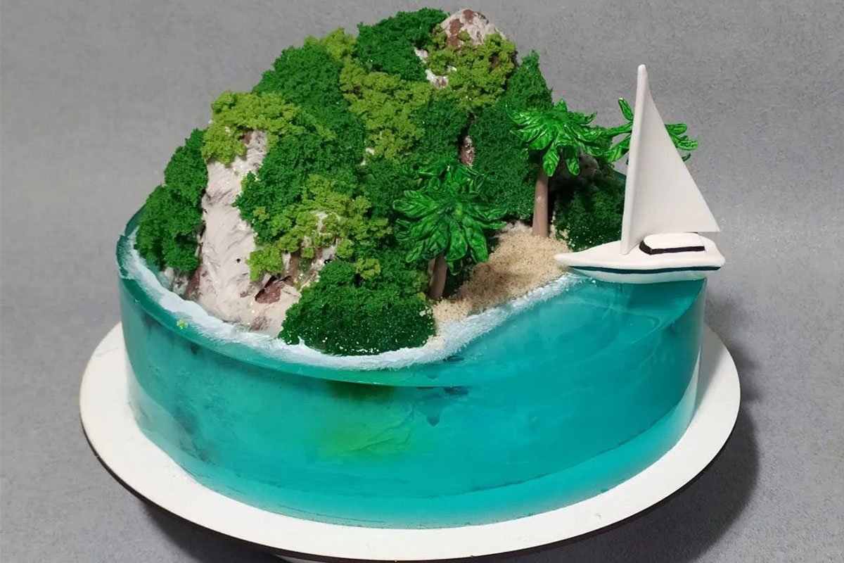 Торт у вигляді острова  Торт у вигляді острова
