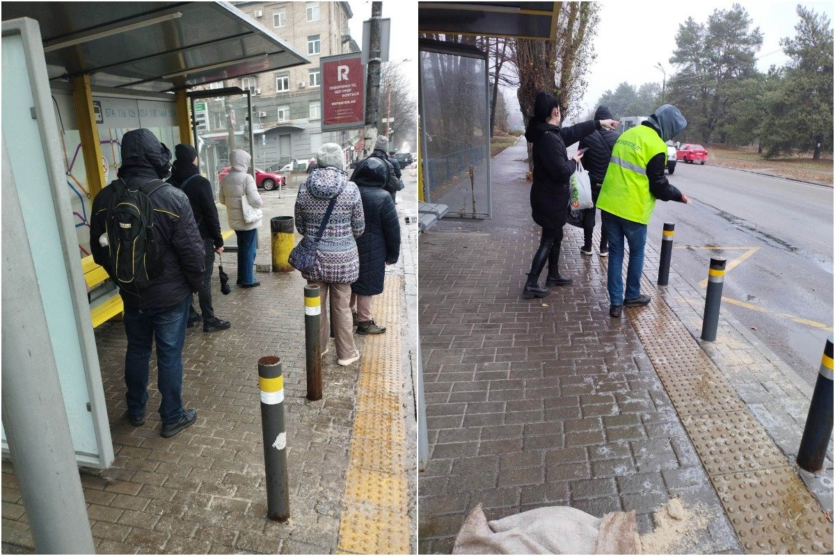 Понад 400 зупинок громадського транспорту обробили спеціальною сумішшю 