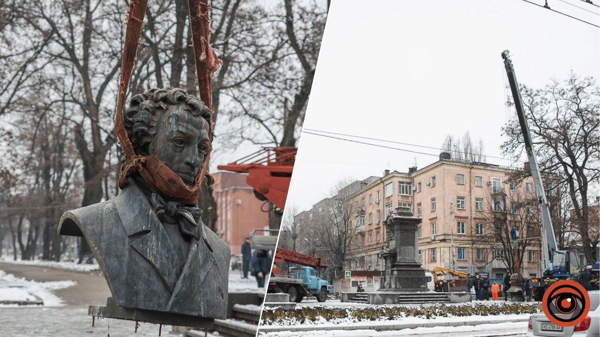 У Дніпрі демонтували пам'ятники Пушкіна та Дубініна: кого ще знімуть з постаментів