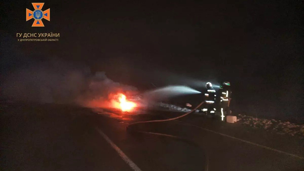 В Днепропетровской области горел Hyundai