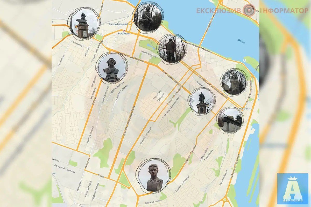Розташування пам'ятників Розташування пам'ятників