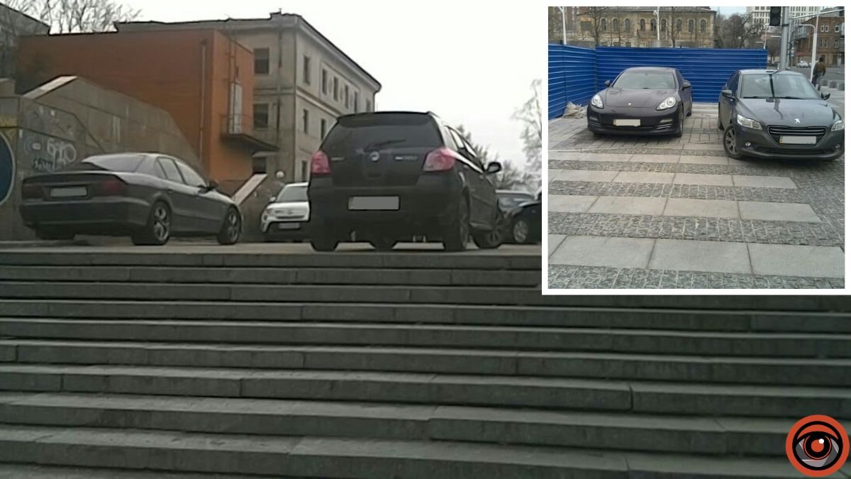 Лестницы, пешеходные переходы и тротуары: топ злостных нарушителей парковки в Днепре за неделю