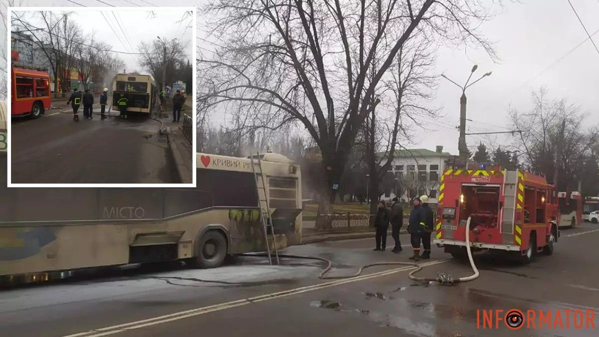 В Днепропетровской области на ходу загорелся пассажирский автобус