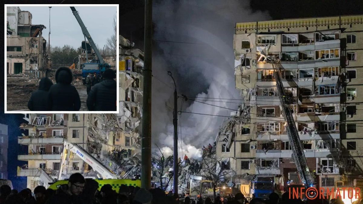 В Днепре продолжают идентифицировать тела восьми человек, погибших в результате попадания ракеты в многоэтажку