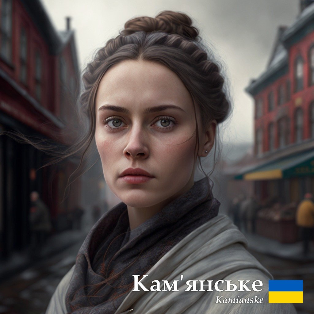 Кам'янське ШІ показав в образі молодої жінки з тривогою в очах