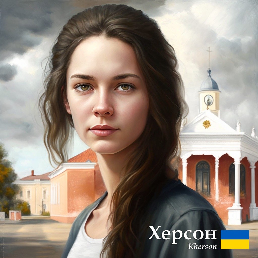 ШІ зобразив Херсон у вигляді юної дівчини