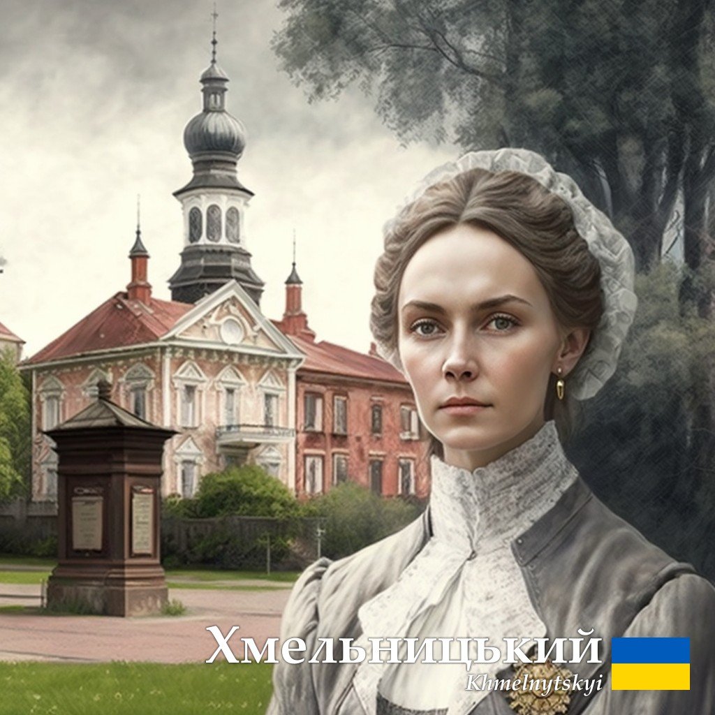 Хмельницький постав в образі дівчини у вбранні ХІХ століття