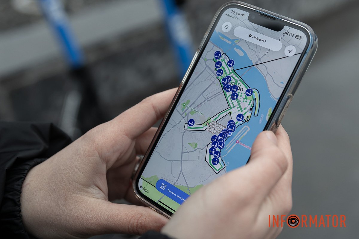 Розташування самокатів Розташування самокатів