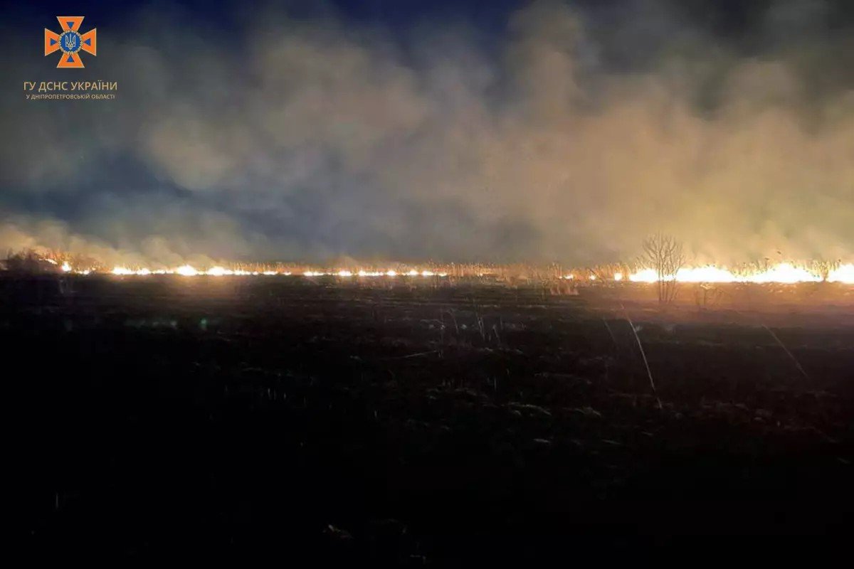 На площі у 4,9 гектара горіла суха трава