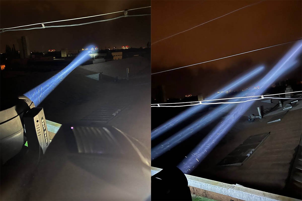 Концертні прожектори на полюванні за “Шахедами”