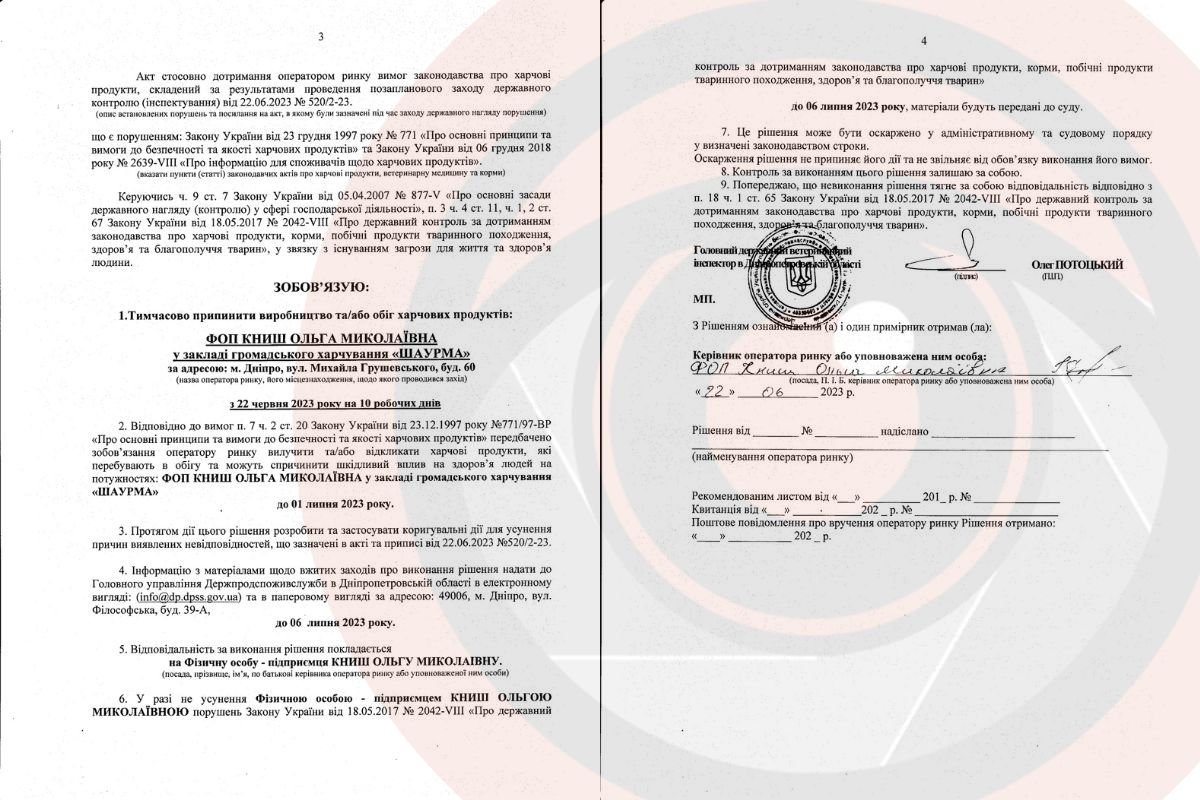 Держпродспоживслужба у Дніпропетровській області