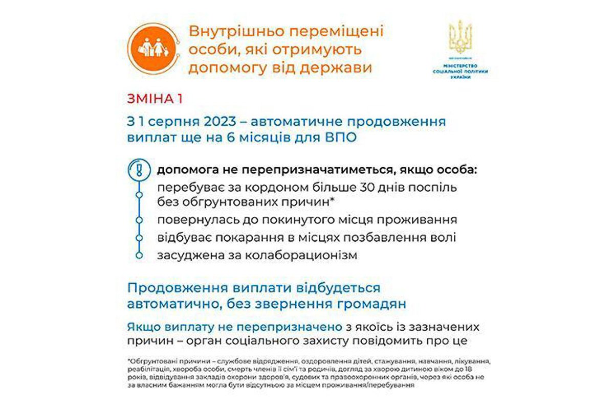 Уряд скоротив категорії ВПО, що будуть одержувати допомогу