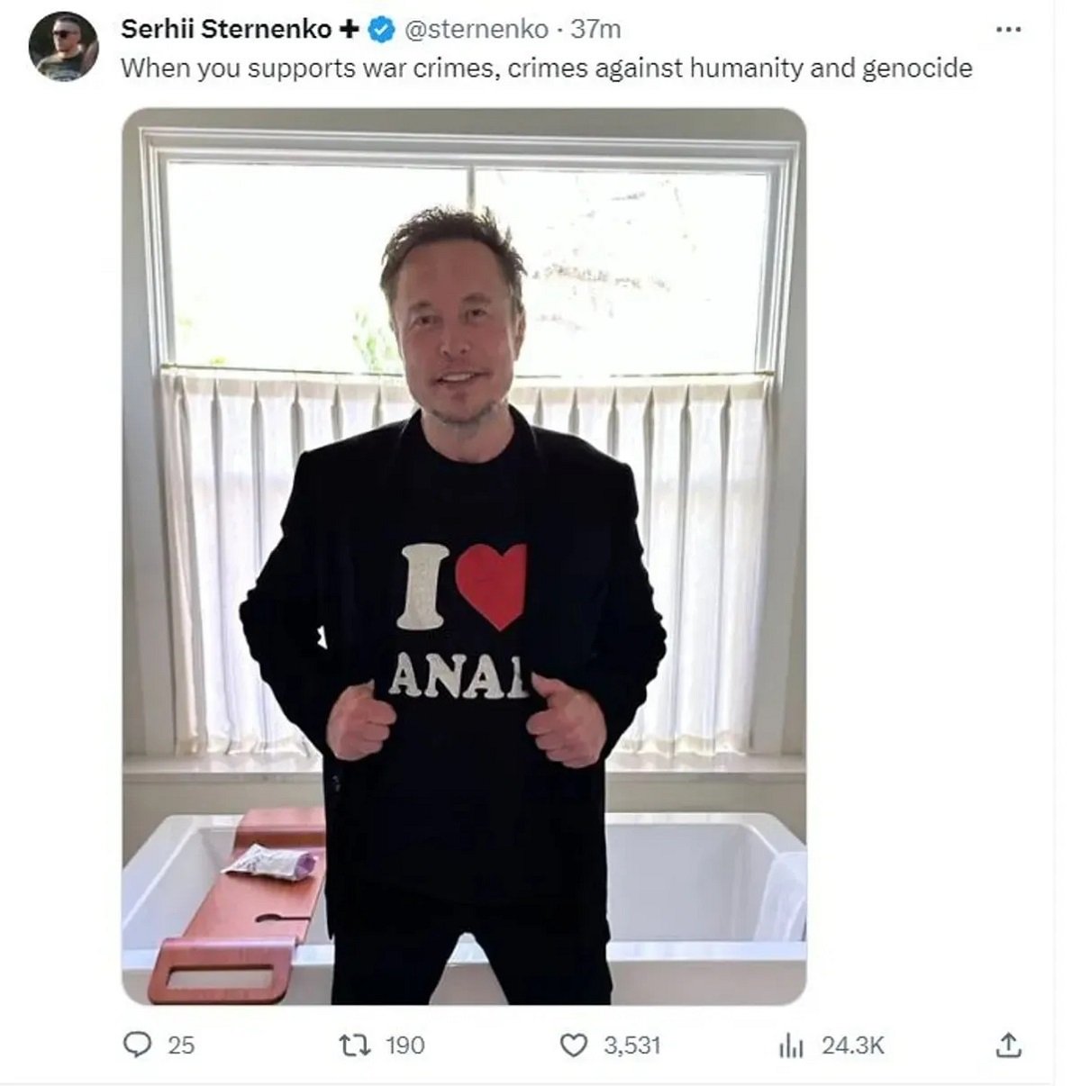 Сергей Стерненко о любви Маска к геноцидам Сергей Стерненко о любви Маска к геноцидам