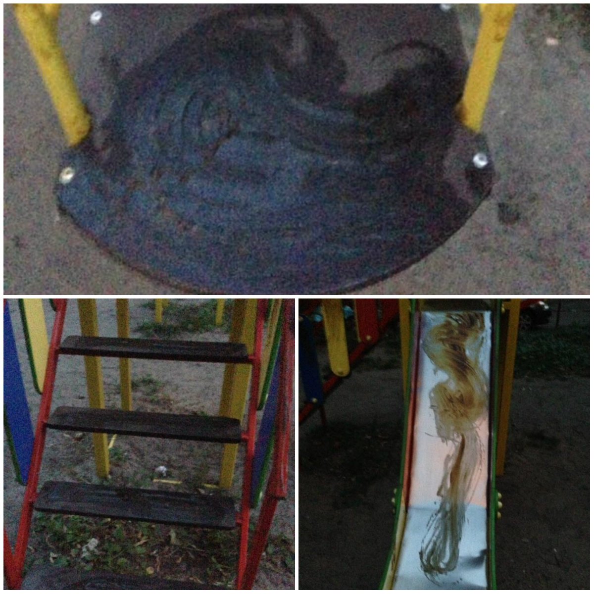 Пенсионеры вымазали детскую площадку солидолом в Киеве