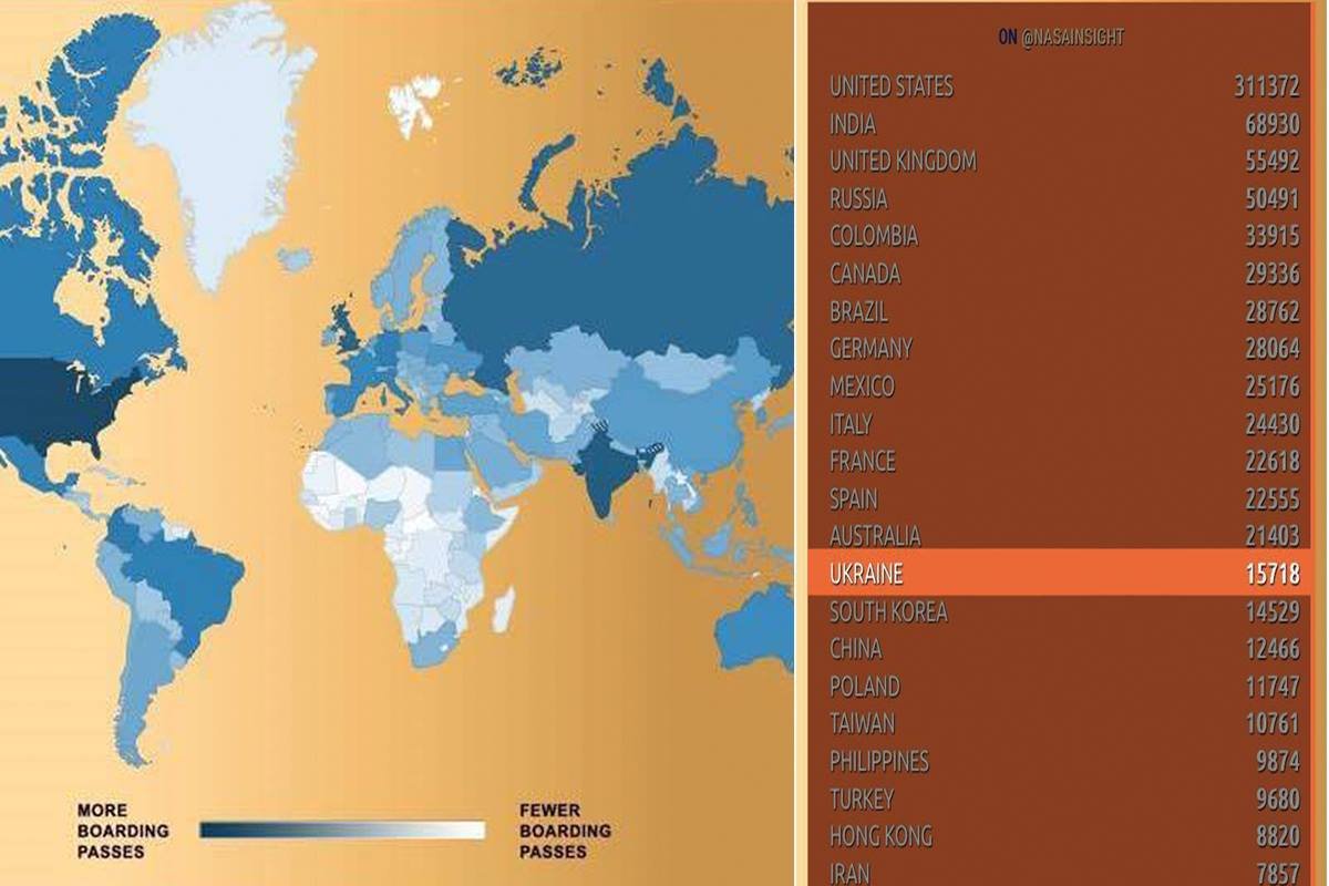 Украине в топе стран желающих отправить свое имя на красную планету