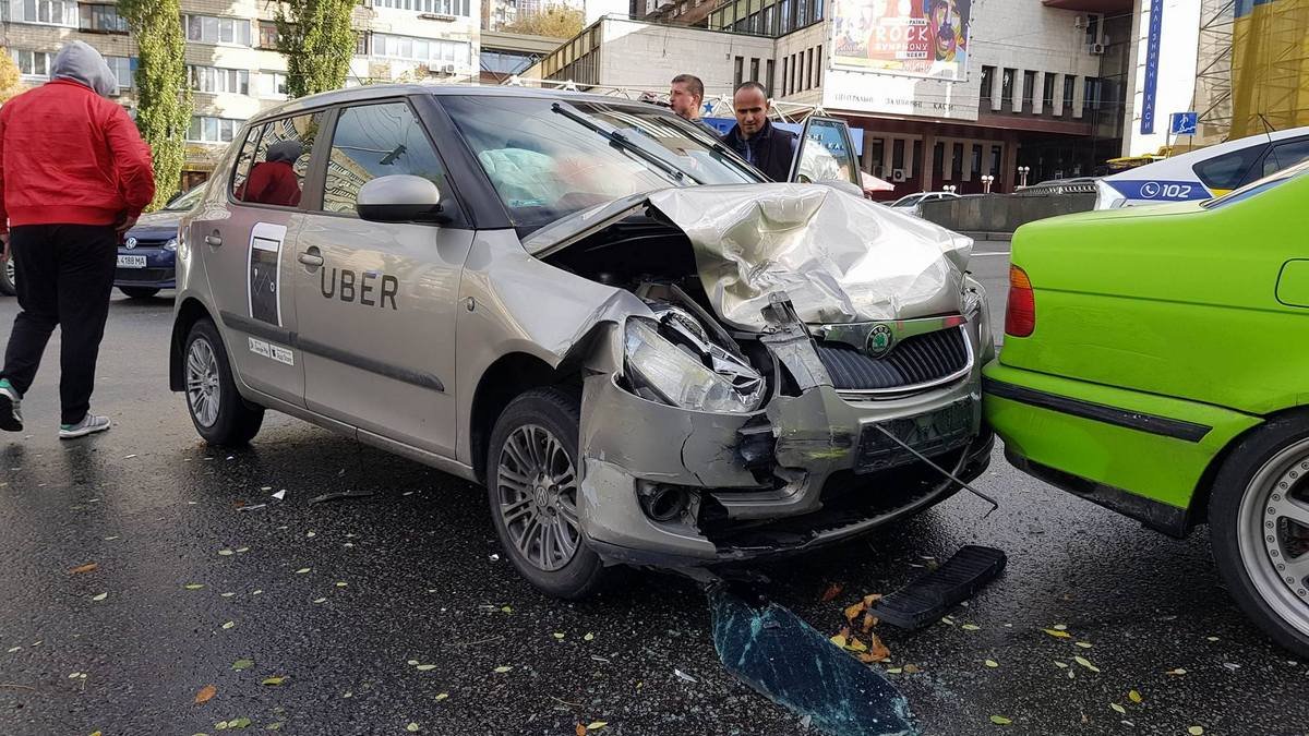 улиц Коминтерна и Петлюры не поделили дорогу Skoda и BMW