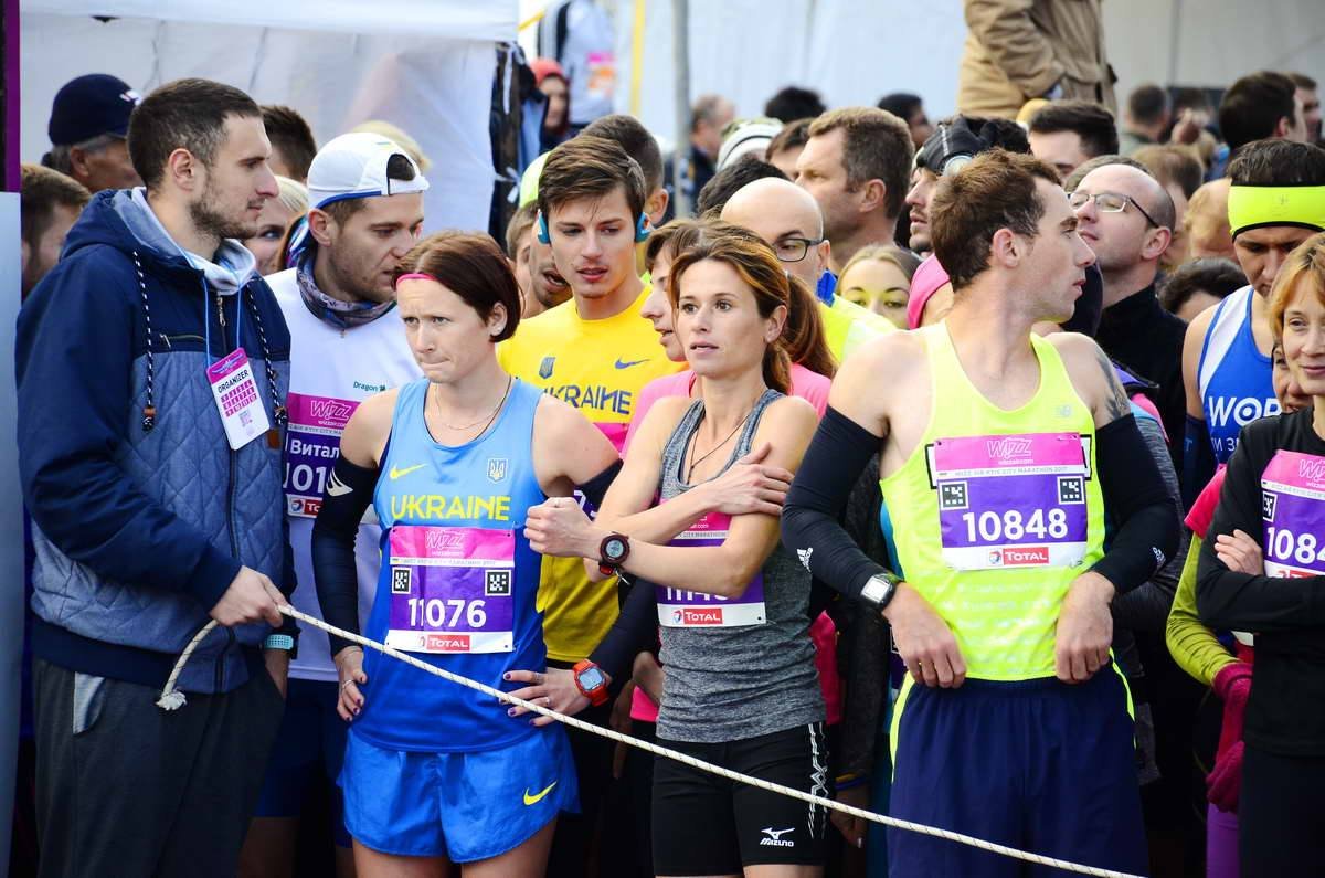 Перед стартом на дистанции 21 км