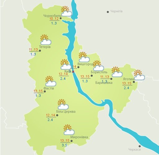 Погода в Киеве на 10 октября