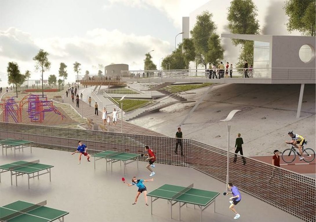 Дизайн спортивной площадки нижней части Оболонской набережной по ул. Приречная