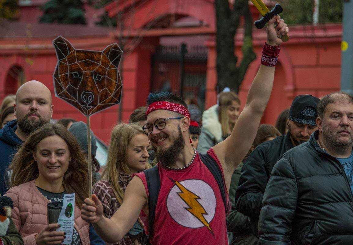 Во время марша начался дождь и на Майдане Независимости колонны разошлись