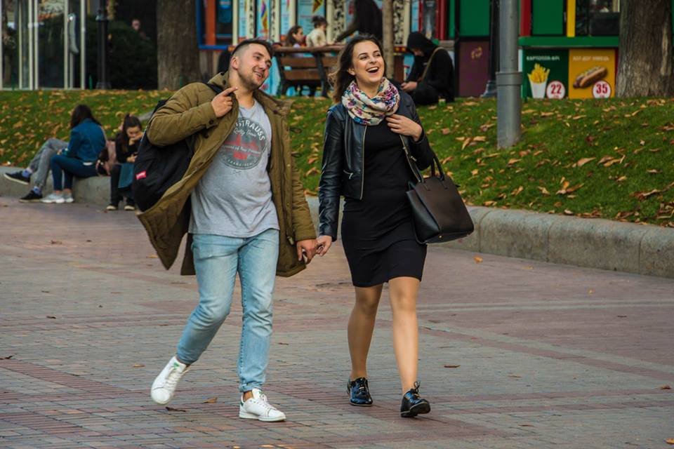 Киевляне радуются теплым денькам