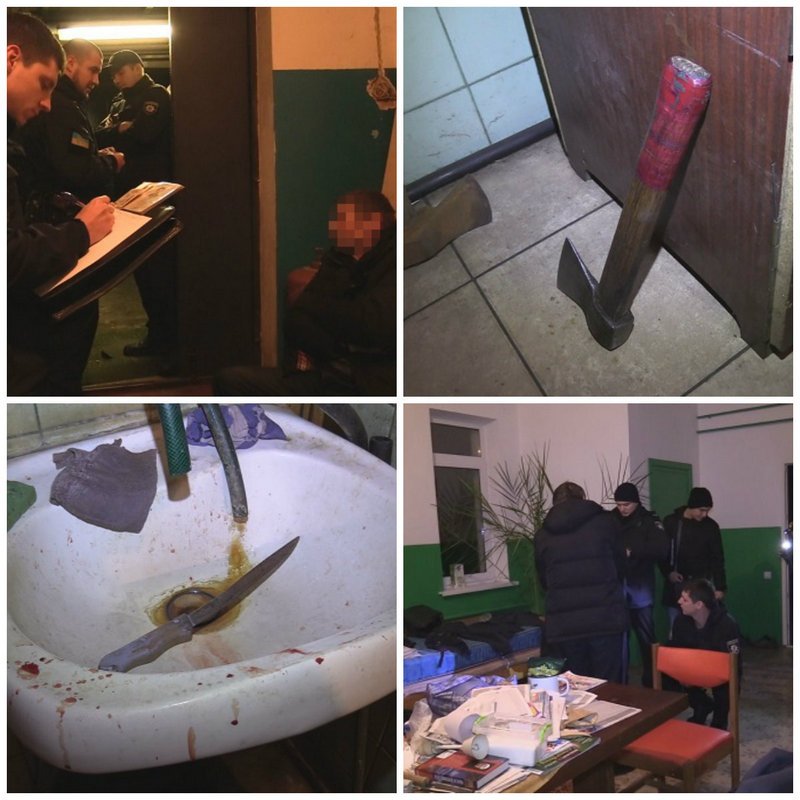 В Киеве из-за политических взглядов охранник ударил топором, а потом зарезал коллегу 1