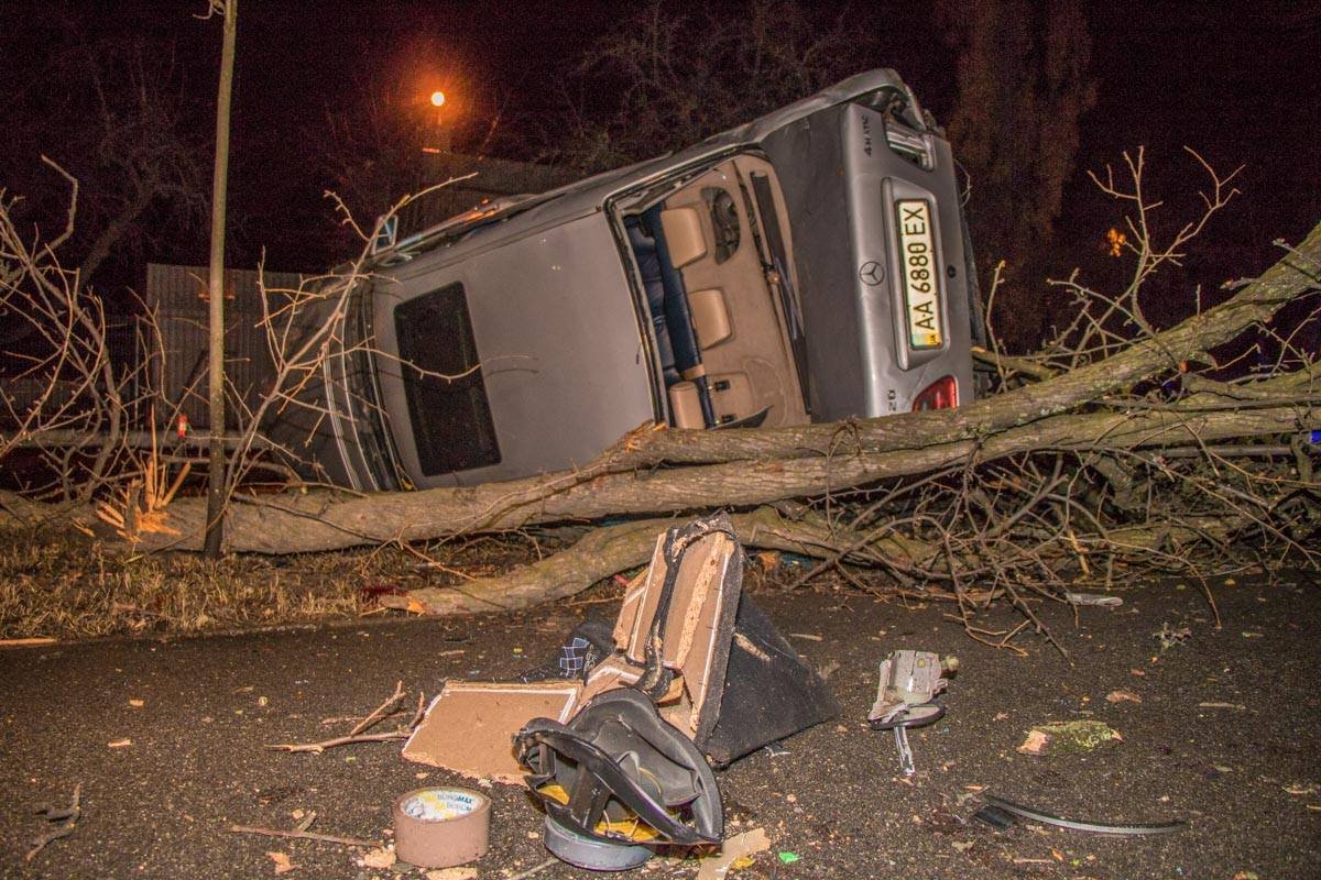 Mercedes отбросило в дерево Mercedes отбросило в дерево