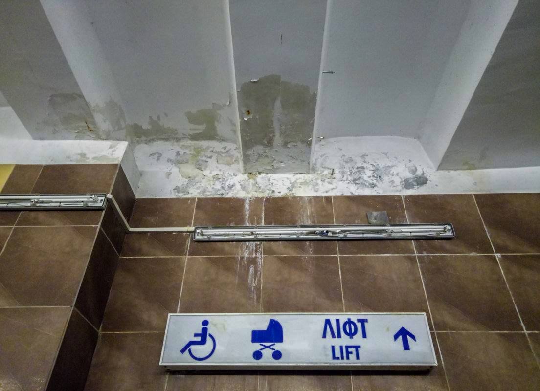 Так сейчас выглядит потолок в вестибюле на станции