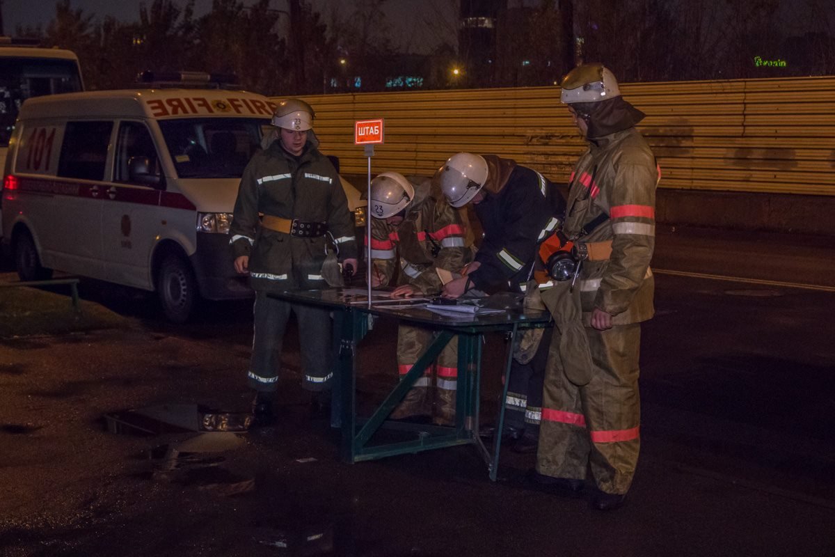 Штаб пожарных для оперативного реагирования на возгорание