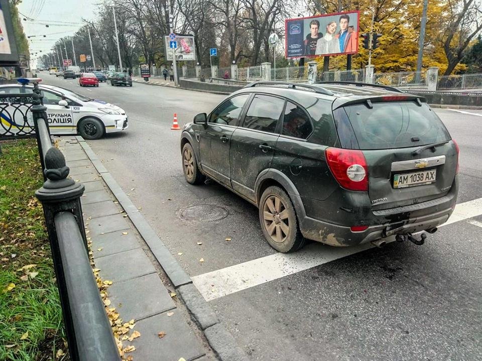 SsangYong от удара въехал в Chevrolet Captiva