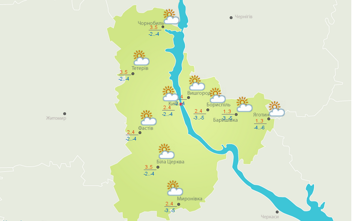 Погода на 25 ноября в Киеве Погода на 25 ноября в Киеве