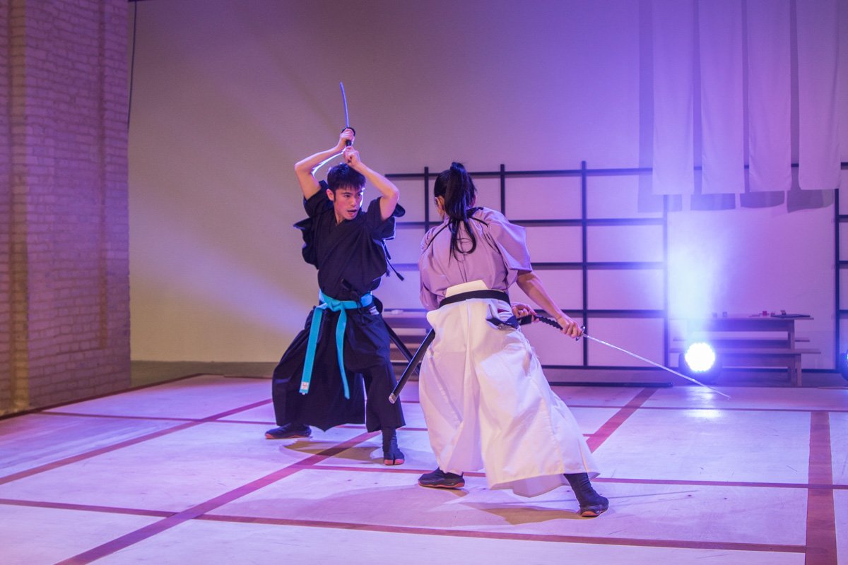 Перфоманс от японских самураев в действии