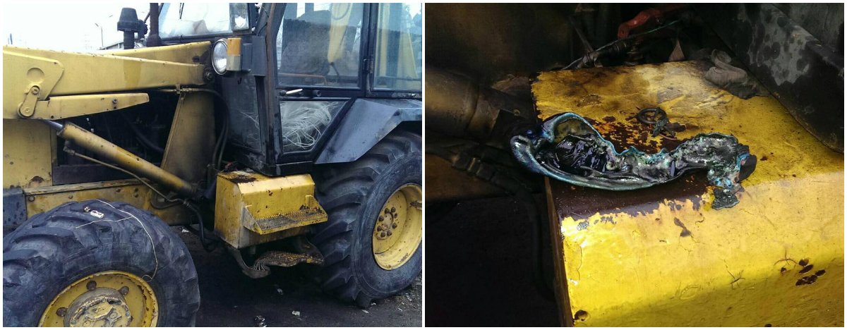 На предприятии "Киевблагоустройство" пытались сжечь технику