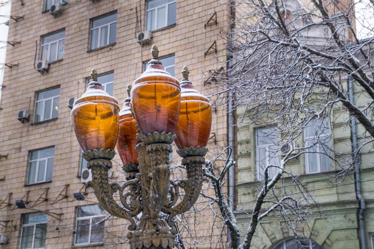 В Киеве почти весь день шел снег