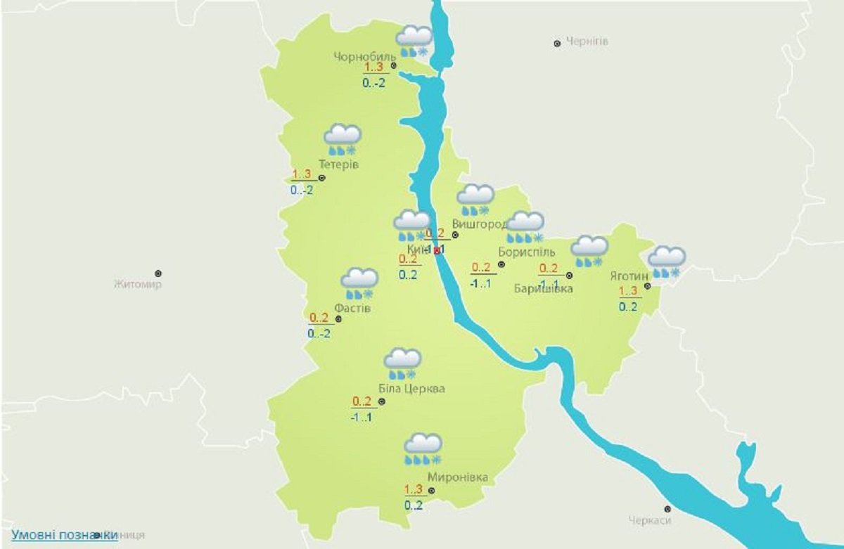 Погода в Киеве на 2 декабря