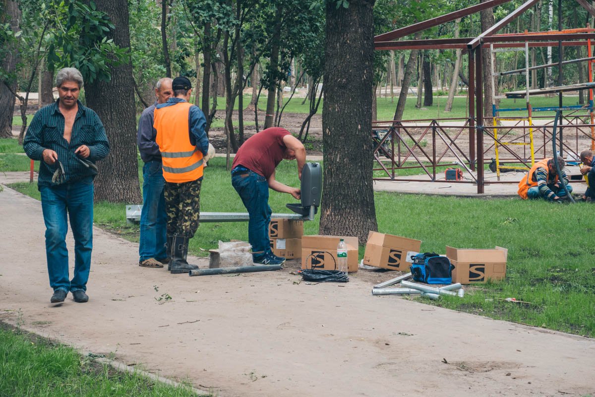 Работы в парке все еще идут