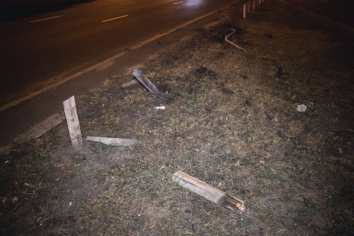 Skoda двигалась в сторону метро Черниговская и съехала с дороги