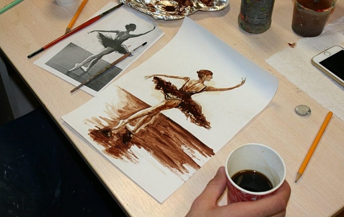 Кофейная живопись позволяет создавать шедевры и радовать себя ароматным напитком Кофейная живопись позволяет создавать шедевры и радовать себя ароматным напитком