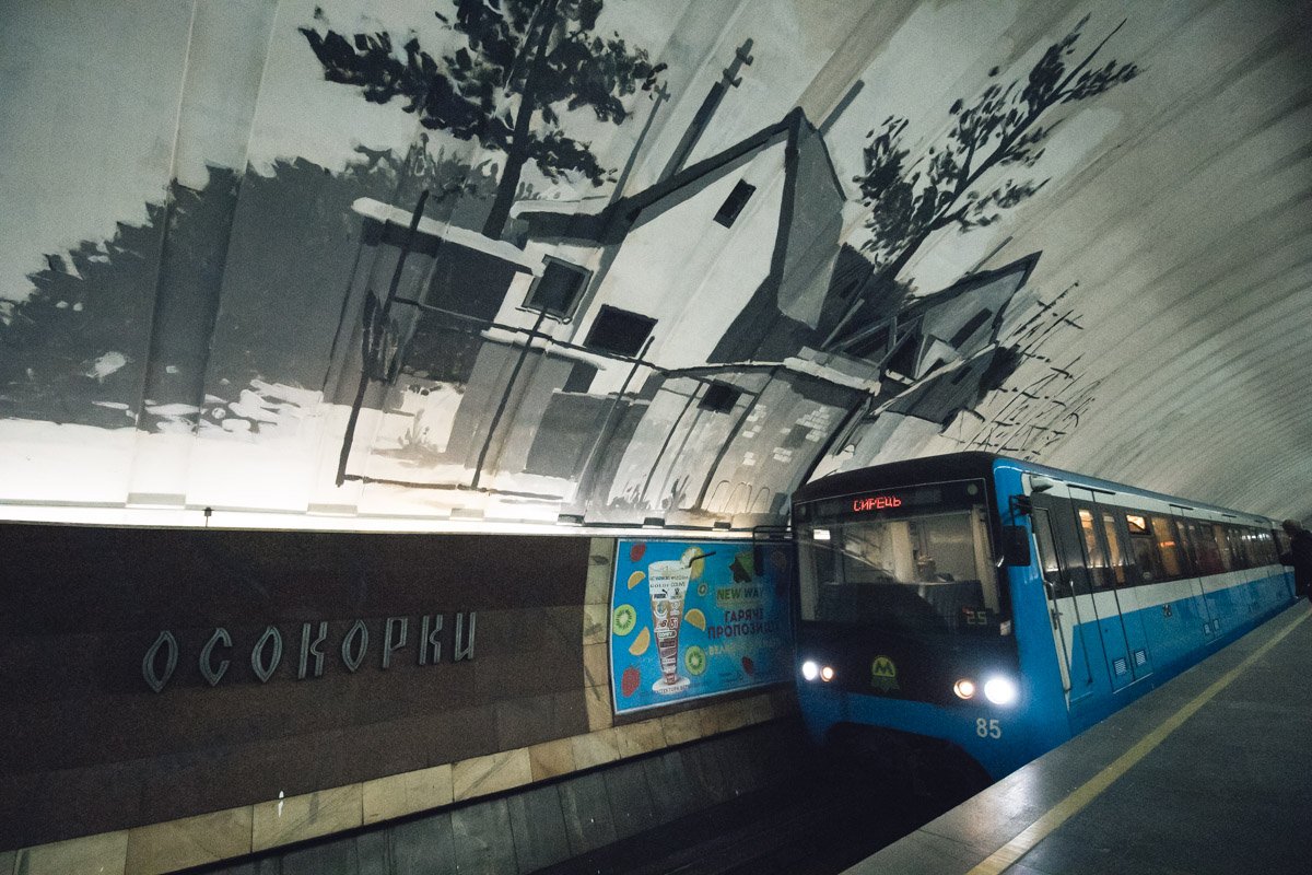 За ночь на станции "выросли" деревья и дома 