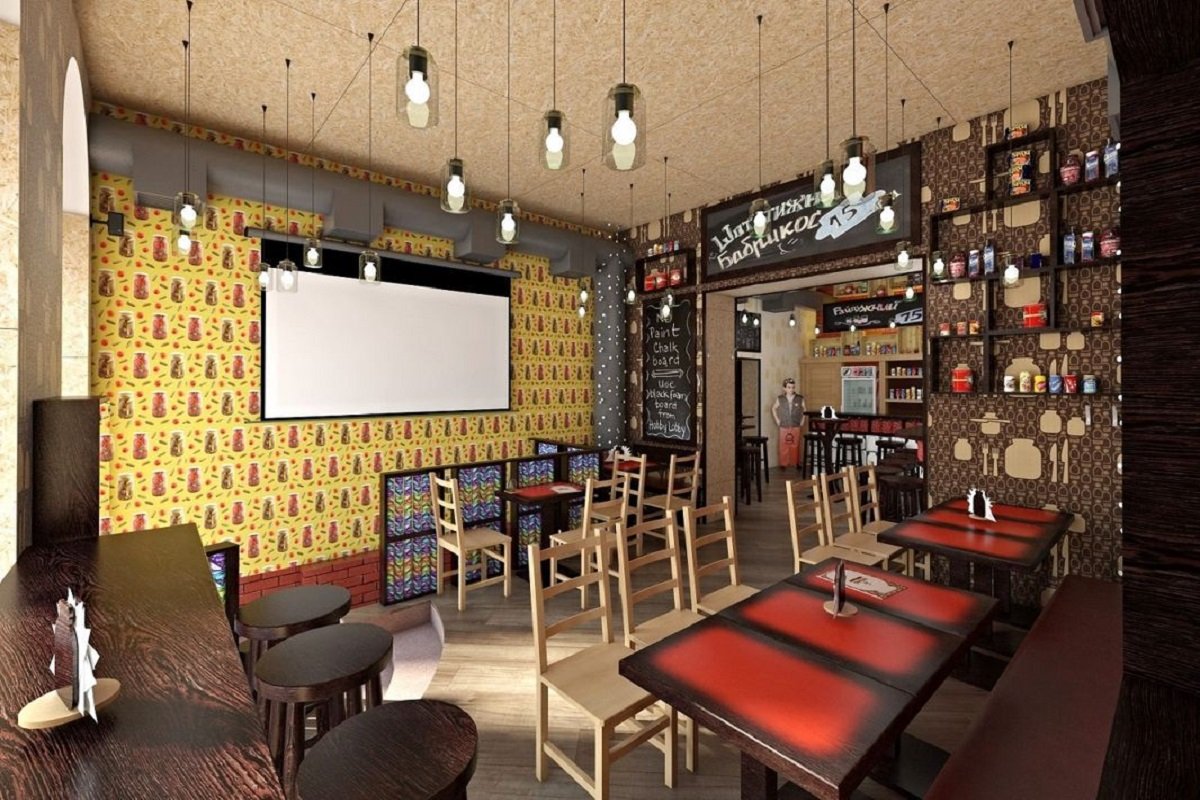 Главная концепция этого бара в том, что абсолютно всё здесь подается в банке