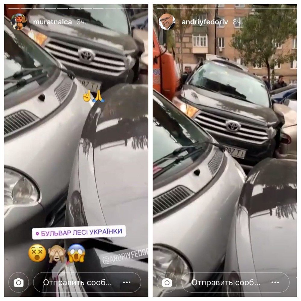 Сторис Мурата слева, сторис Андрея Федорова справа Сторис Мурата слева, сторис Андрея Федорова справа