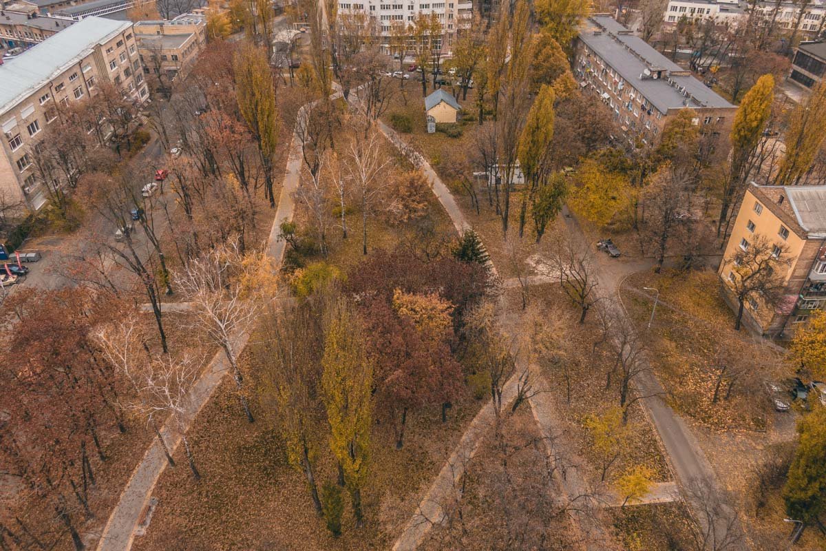 Как выглядит осень в сквере