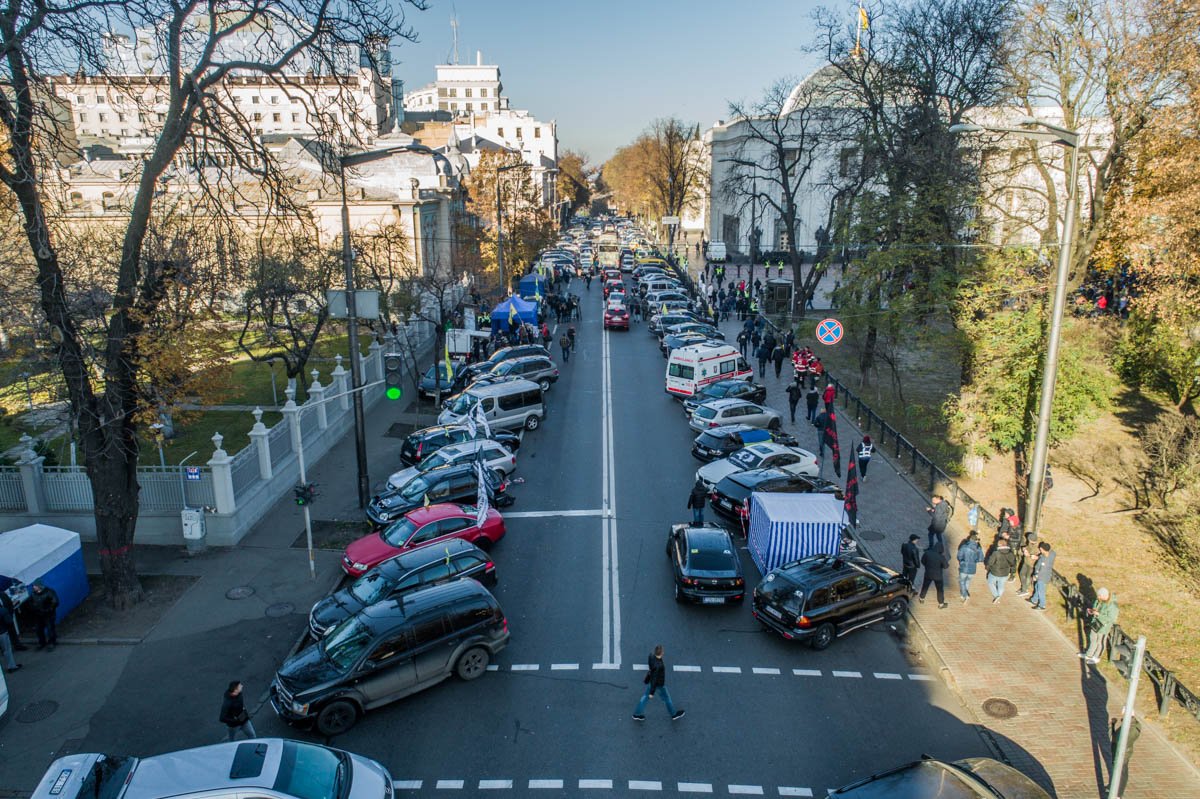 Митингующие выступают за увольнение главы «Укртрансбезопасности» Михаила Ноняка 