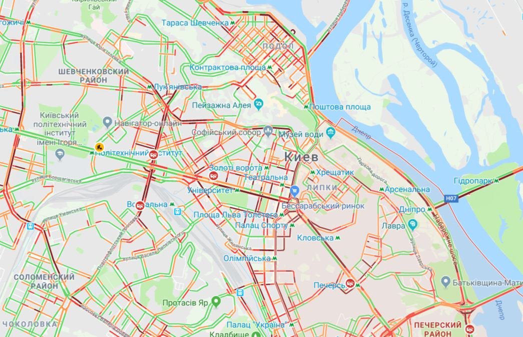 Киев сковали пробки