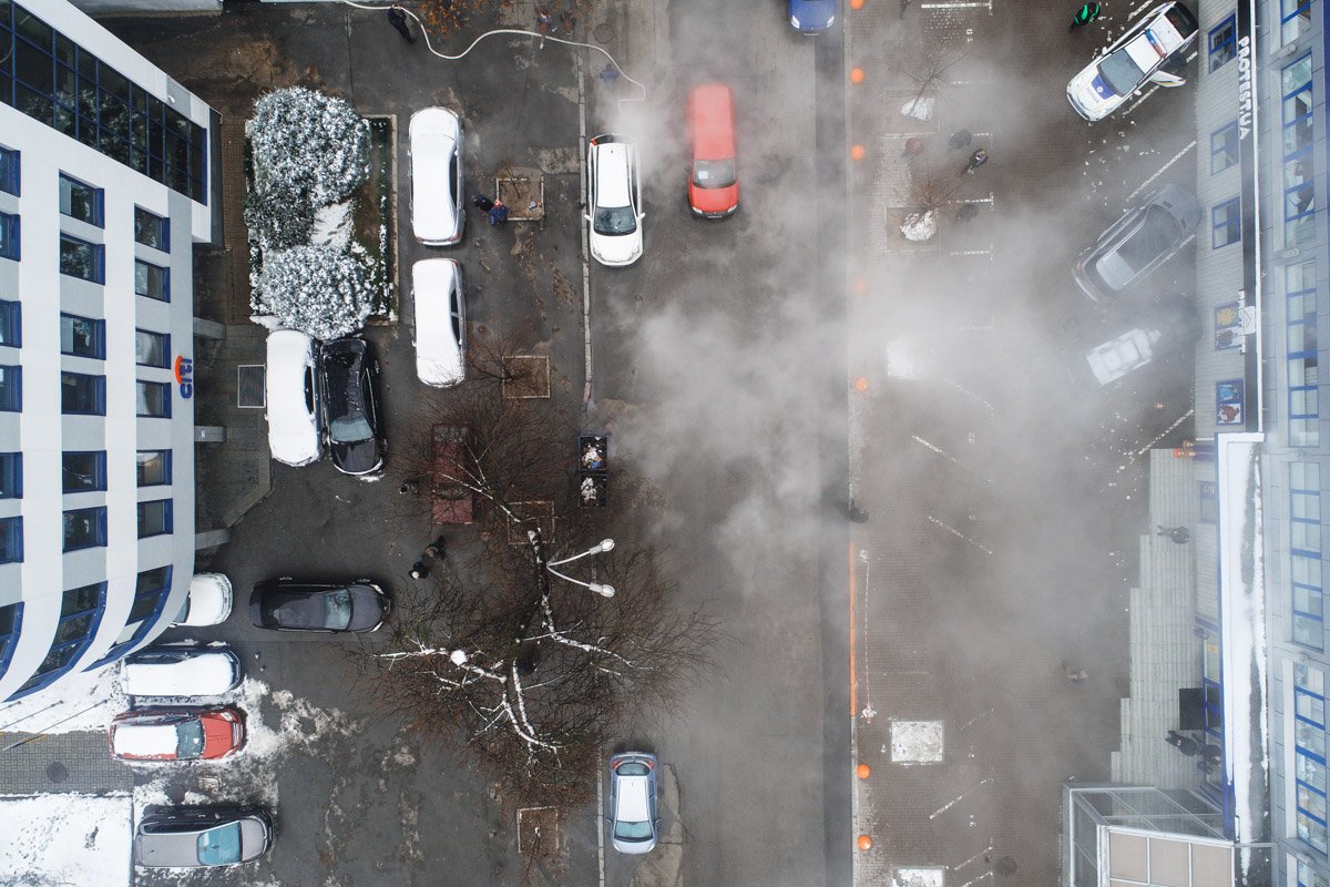 От Большой Васильковской до улицы Анри Барбюса плохая видимость на дороге