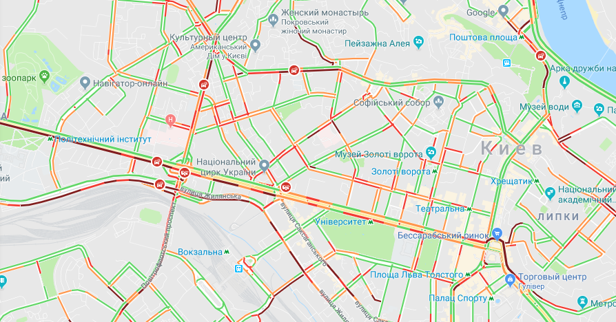 Ситуация в центре Киева Ситуация в центре Киева