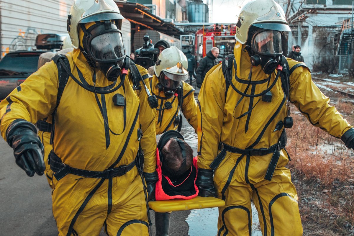 По легенде учений, в "аварии" пострадал 1 человек