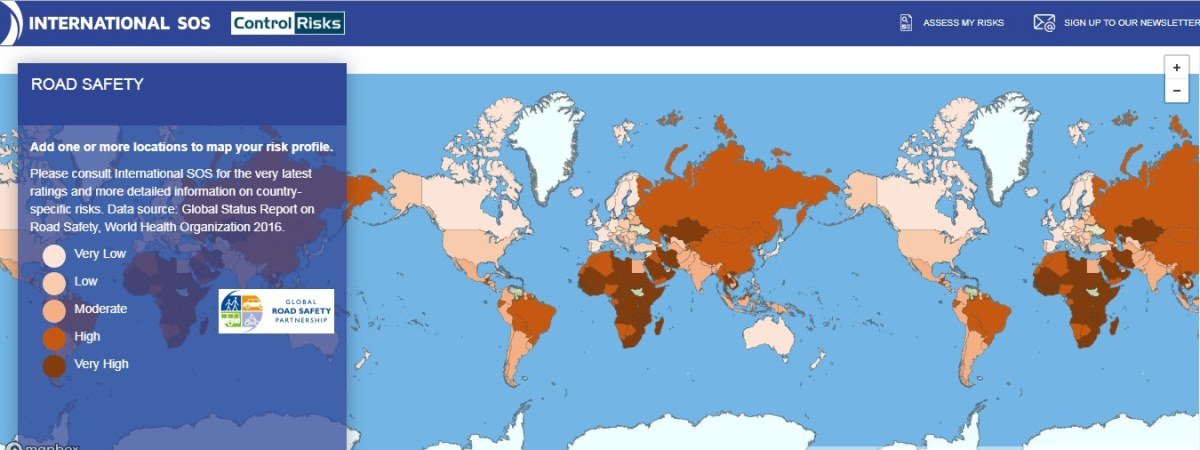 Карта уровня безопасности на дорогах Карта уровня безопасности на дорогах