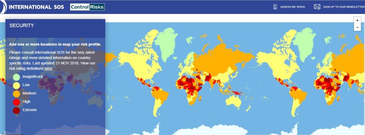 Карта уровня общей безопасности Карта уровня общей безопасности